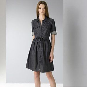THEORY Patrizia Dark Denim Chambray Shirt Dress